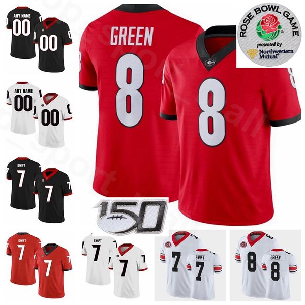 

kids women men ncaa college georgia bulldogs football 8 aj green jersey 11 jake fromm 7 matthew stafford 5 kevin butler dandre swift, Black