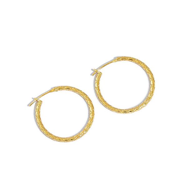 

ypay 100% authentic 925 sterling silver hoop earrings for women korea ins minimalist geometric circle earring jewelry yme823, Golden;silver