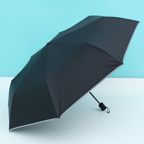 

three folding vinyl sunshade solid color dual purpose sunny umbrella night reflective men business umbrella vinyl bbyejh lg2010