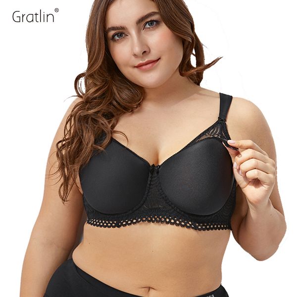 

gratlin women's maternity comfort nursing lace bra with underwire, White