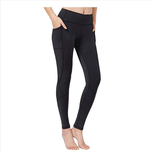 

large size fitness leggings women workout out pocket sweatpants solid color high waist skinny elasticity leggins jeggings leginy, Black