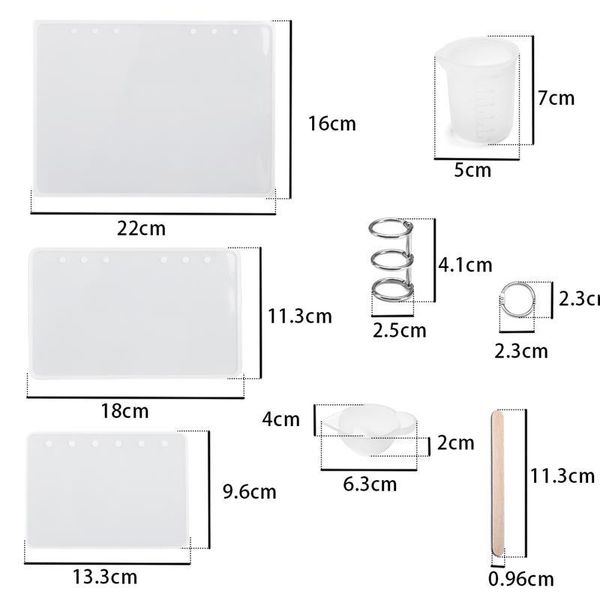 Set di strumenti per stampi in silicone per copertina per notebook A5 A6 A7 fusione di stampi in resina epossidica artigianato fai da te creazione di gioielli Q1106215y