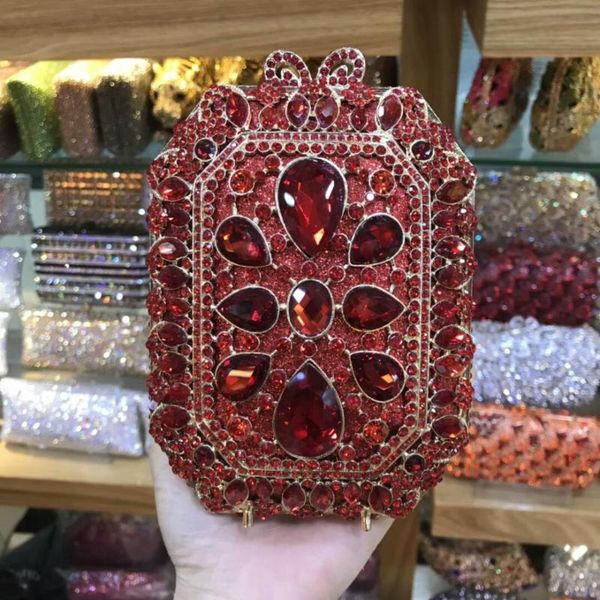 

lady champagne/royal blue/red crystal diamond bride party cocktail evening bags clutch small purse wallets messenger bags gifts
