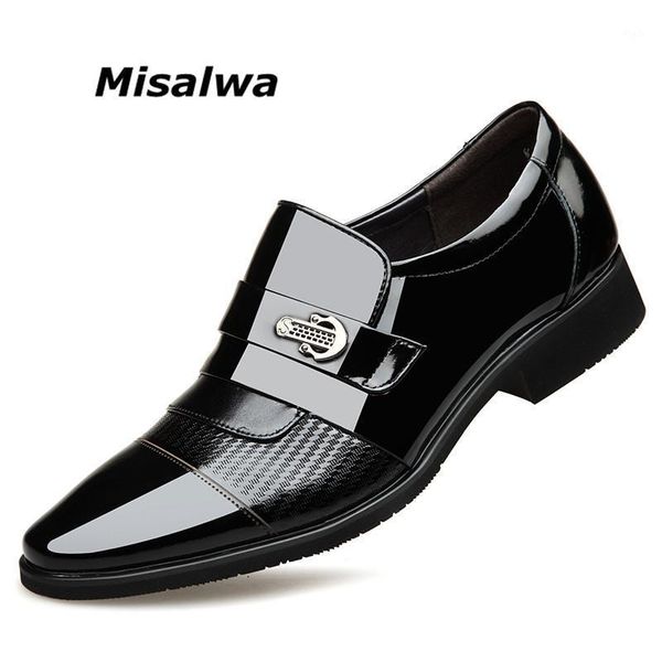 

dress shoes misalwa patent genuine leather men formal business suit lace-up/ slip-on oxford british luxury1, Black