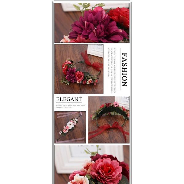 

haimeikang bride floral crown hair band peony flower headbands for women garland ribbon wreath wedding girls hair acc jlldnj