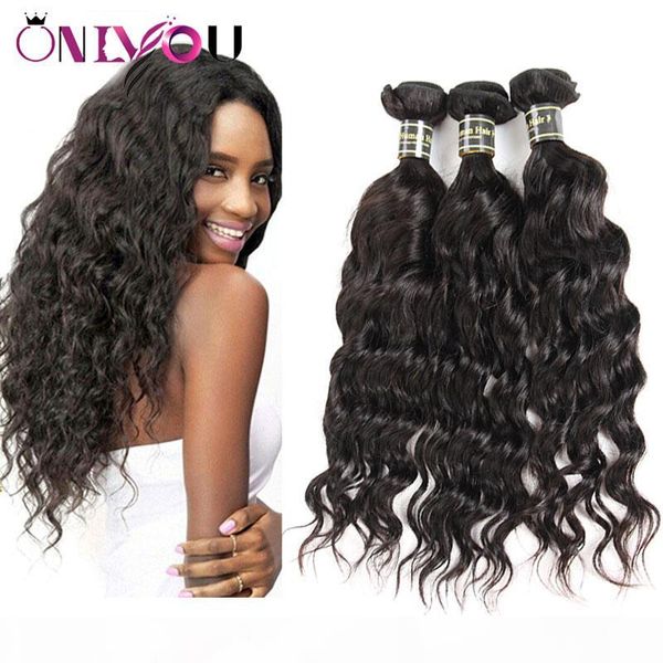 

9a peruvian virgin hair water wave human hair bundles brazilian indian malaysian mongolian nature wave human hair weaves extensions, Black