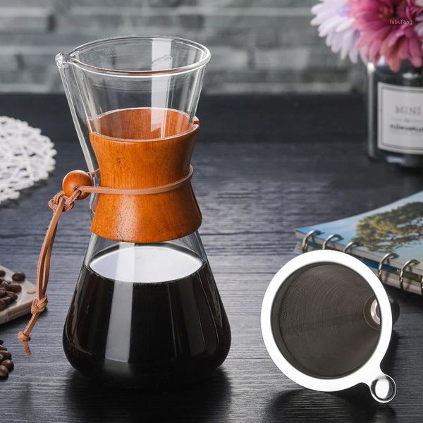 

high-temperature resistant glass coffee maker coffee pot espresso machine with stainless steel filter pot barista percol1