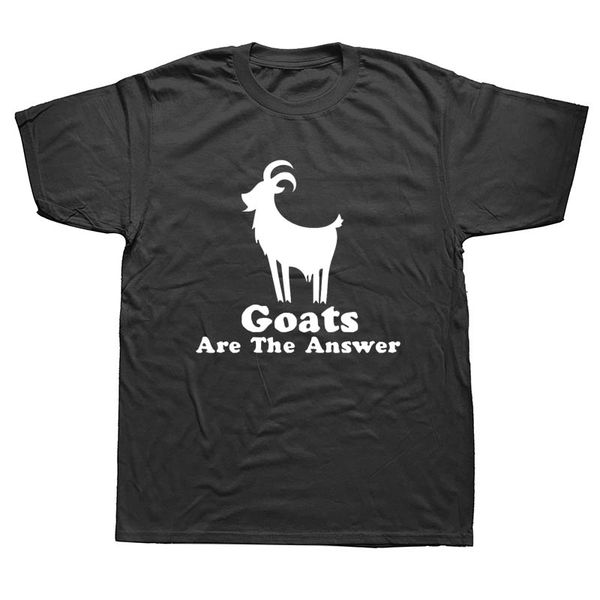 

goats are the answer funny t shirts men summer harajuku short sleeve o neck streetwear black t-shirt sport hooded sweatshirt hoodie
