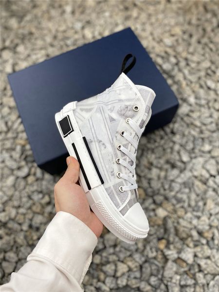 

classic fashion b23 casual shoes for men and women, pure white grey and black, transparent printed fabric, sizes 36-44