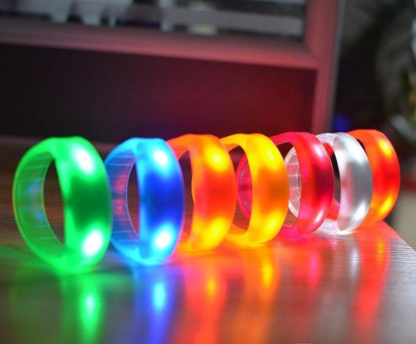 

music activated sound control led flashing bracelet light up bangle wristband club party bar cheer luminous hand bbycxx sport777