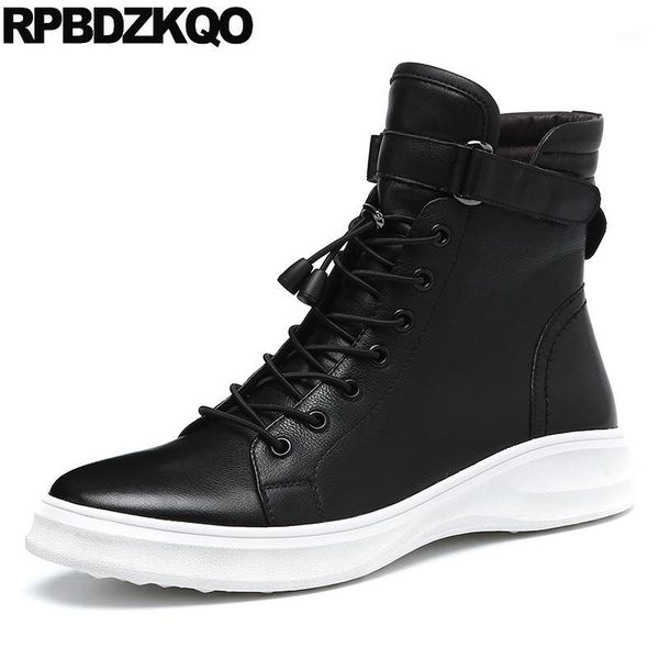 

boots high men harajuku shoes sole fur black super warm winter russian style full grain booties trainer thick soled sneakers1