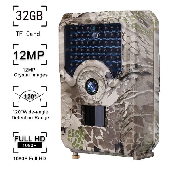

12mp 1080p trail hunting camera pr-200 waterproof night version p 0.8s trigger time wildlife cam home safety with 32g card