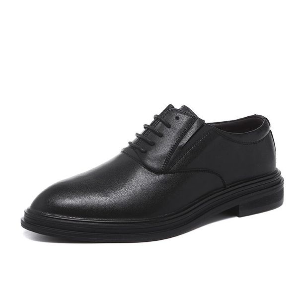 

breathable derby shoes men casual cushioned comfort formal lace-up oxford dress shoes black size 6