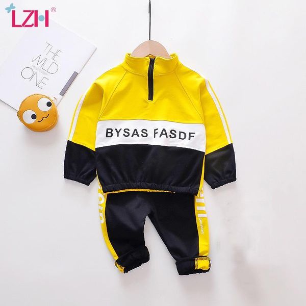 

clothing sets lzh toddler boys clothes 2021 autumn winter fashion kids sport suit long sleeves +pants 2pcs children clothing1, White