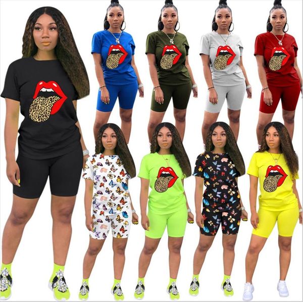 

письма печати женщина короткие двухкусочного set top шорты set summer tracksuit streetwear пот костюм женщина повседневные 2 шт наряды, Gray