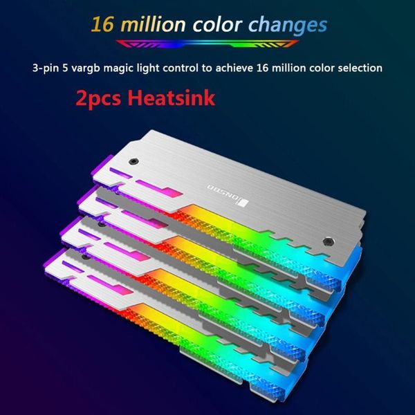 

2pcs jonsbo nc-3 gorgeous ram cooling heatsink 3 pin 5v aluminum heat dissipation pad deskmemory cooler radiator dropship