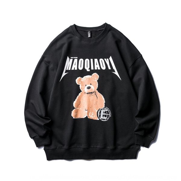 

2020 осени нового медведя печати инструментов случайного экипаж шея hz05 luoye luoye 2020 осени нового медведь печати инструментов случайног, Black