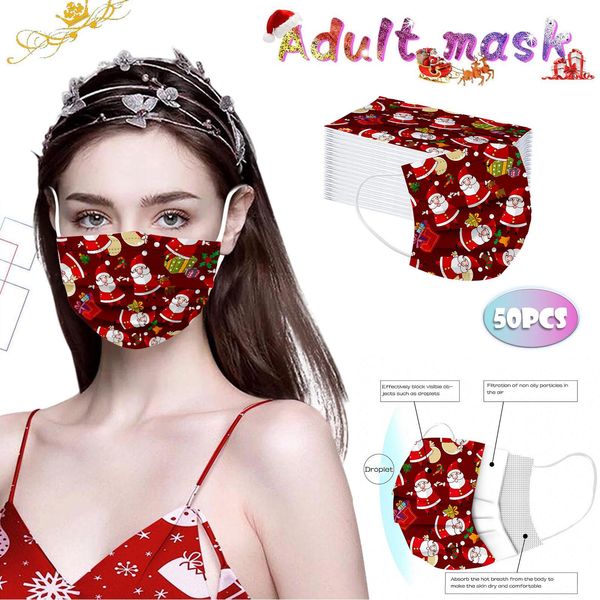 

christmas 10/50/100pc mscara fast delivery masque headband mask disposable mask industrial 3 layer earring mask wmtddq bdesybag