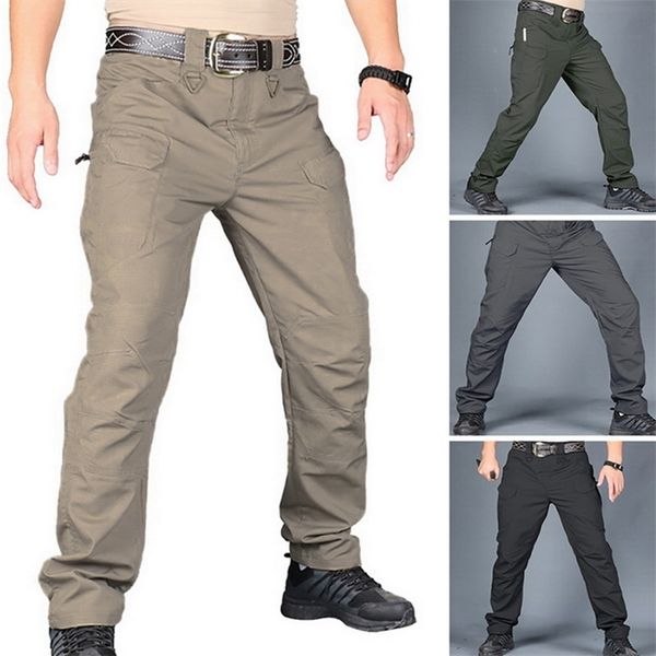 

men's tactical pants casual autumn lightweight water-resistant hiking trousers outdoor ridge cargo sweatpants long homme pants lj201104, Black