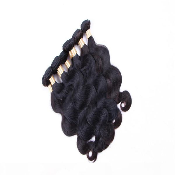 

peruvian body wave virgin hair 3 bundles brazilian indian malaysian human hair weaves hair dyeable natural color, ing, Black