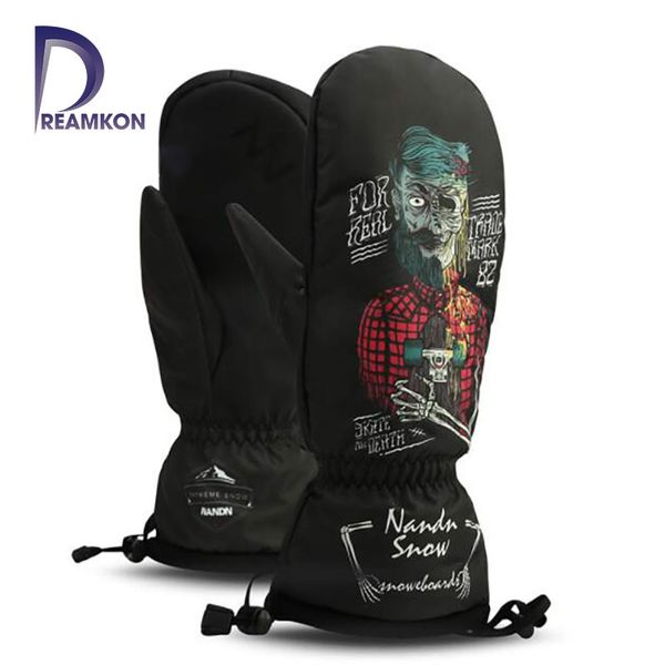 

ski women & men snowboard snowmobile motorcycle mittens winter windproof waterproof snow gloves, Blue;gray