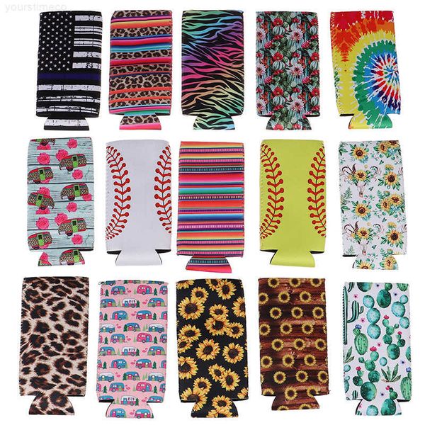 

cup insulator cooler sunflower neoprene slim sleeve baseball can holder water covers bottle case pouch leopard flower ep
