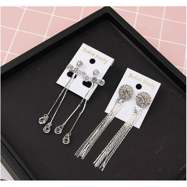 

designer earrings tassel long dangling drop earrings gold silver earrings quilling austrian crystal bar party weddi jlliih yy_dhhome