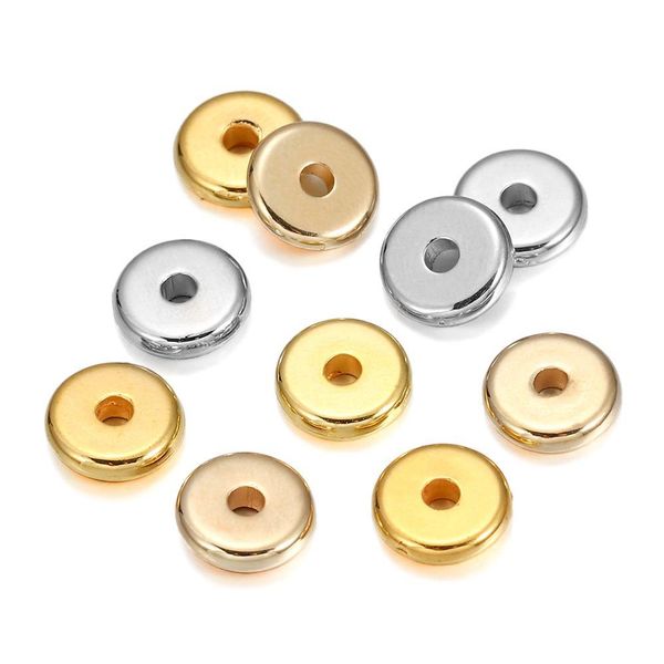 

150pcs lot hole 2.0mm gold flat round ccb plastic bead spacer loose beads handmade diy bracelet jewelry making supplies h jlludn