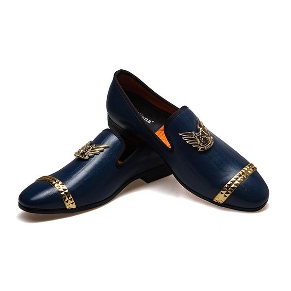 

meijiana new arrival genuine leather men's comfortable loafers classic round toe slip on handmade man casual loafers shoes, Black