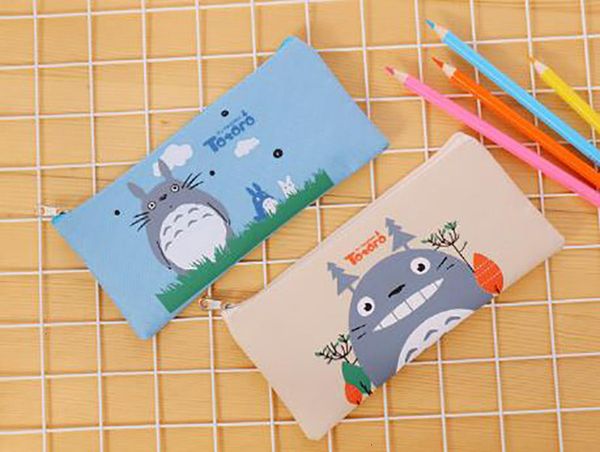 

factory price totoro bags student pencil cartoon children miyazaki oxford cloth stationery kids cute 19*9cm dhl free