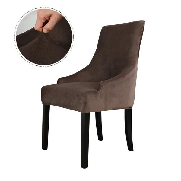 

for kitchen removable dining chair cover solid european style soft el seat protector home decor stretch velvet furniture covers