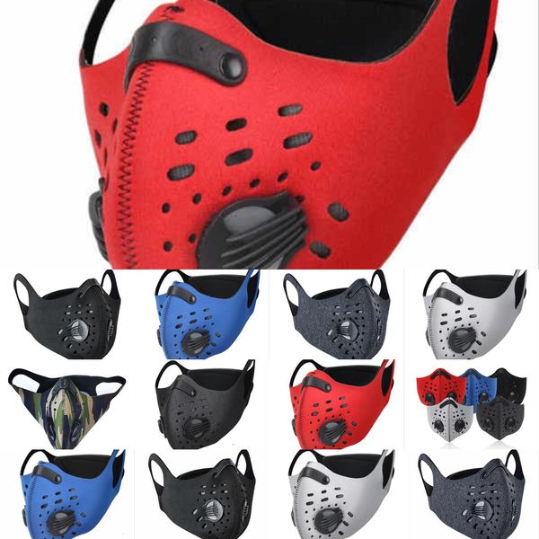 

outdoor sports anti-dust for riding waterproof dustproof face mask with breathing valve built-in filter cycling masks 2 nsv4l, Black
