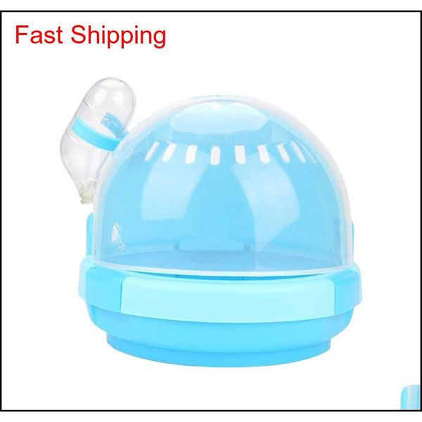 

portable pet carrier hamster carry case outdoor plastic cute shape cage with water bottle travel outdoor for hams qylrzi toys2010