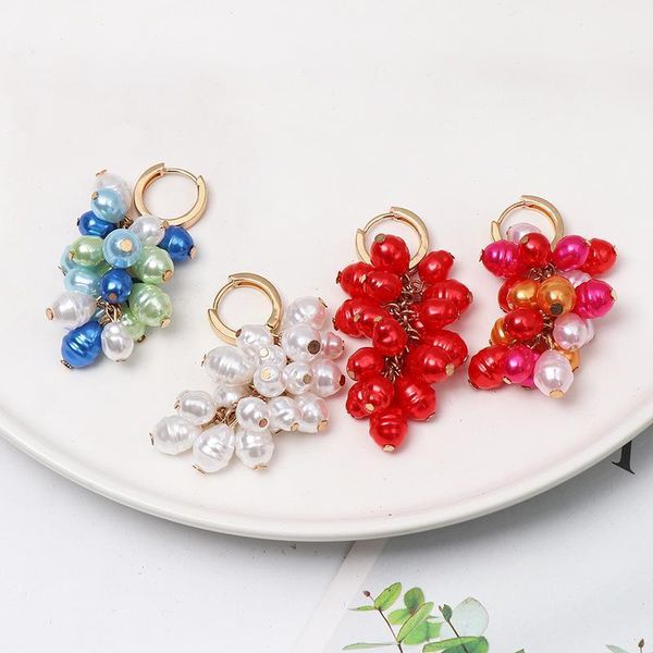 

fashion ethnic wind pearl ear jewelry halloween earrings accessory grape earrings sell well1, Silver