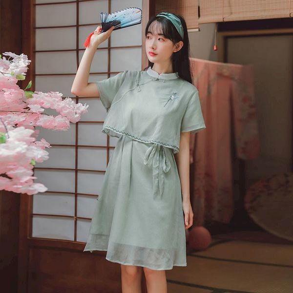 

cheng sen women's dress, spacious skirt, 200 pounds, wide sister, korean version, 2020, Black;gray