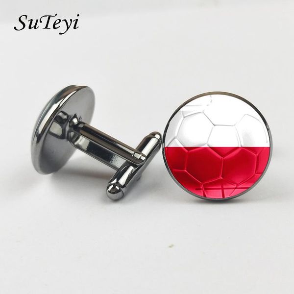 

suit cufflink glass football 3 men black cufflinks jewlery flag fashion handmade round cabochon poland links cuff colors bbyvcu bdehome, Gray
