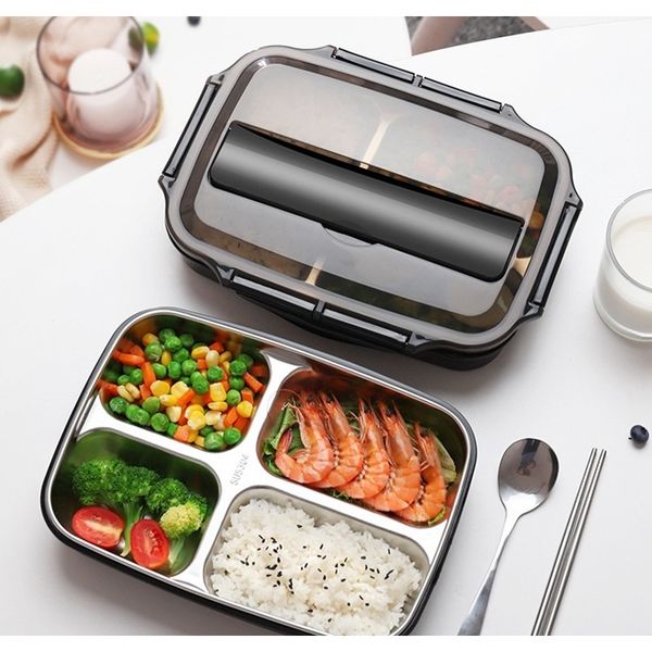 

food container lunch box stainless steel portable picnic office school food container with compartments thermal bento box f wmtbad