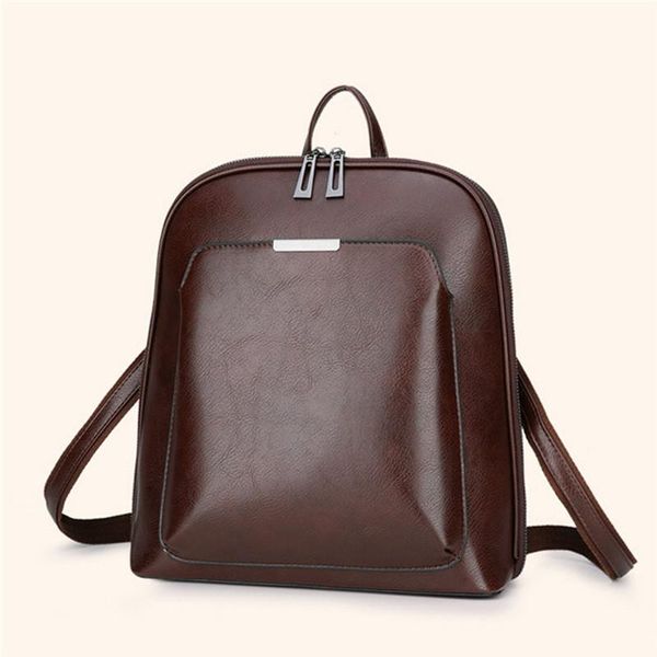 

2020 fashion women backpack strap leather female zipper softback waterproof backpacks for teenage girls school bag pu women bags