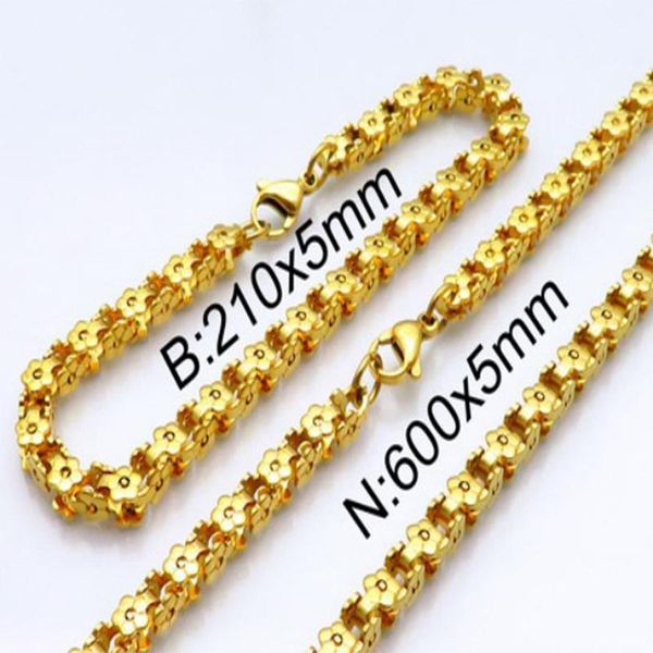 

plum blossom necklace mens fashion necklace jewelry on the neck gifts for male accessories stainless steel gold chains, Silver