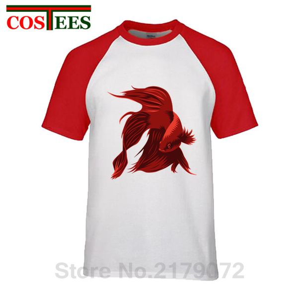 

sport elegant red fighting fish 3d t-shirt beautiful rumble fish t shirt men betta tee shirt tropical river fish tshirt hombre camisas