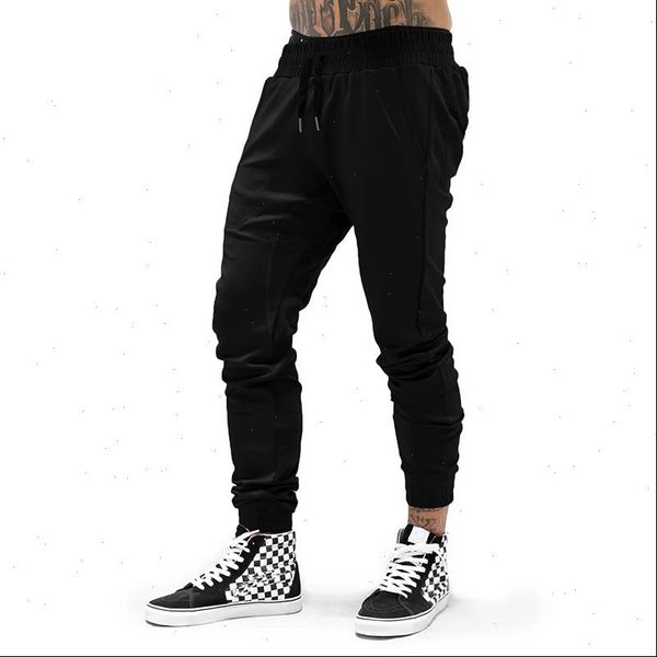 

new fashion men gym pants joggers fitness cotton casual long pants men slim fit workout sweatpants tracksuit trousers, Black