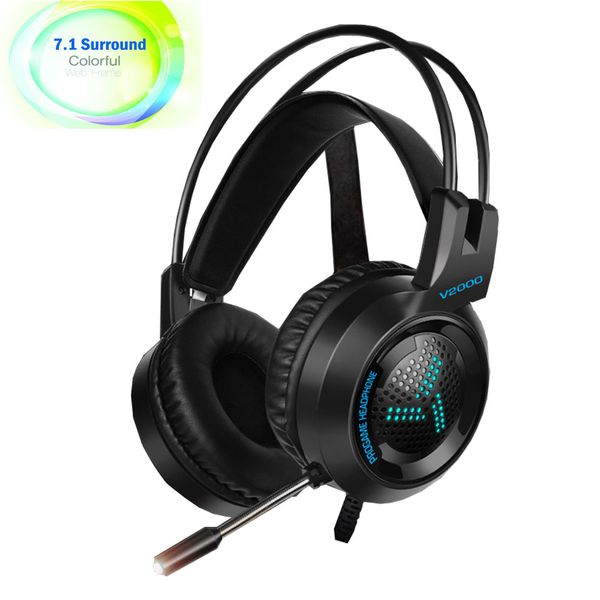 

headphone pc gaming headphones 7.1 gamer surround sound with microphone led colorful game bass stereo for phone xbox one