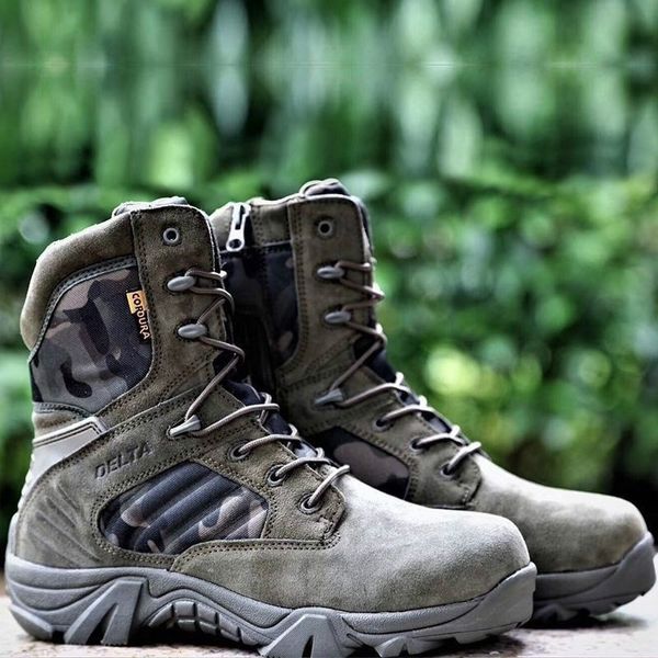 Homens Deserto Tático Militar Botas Mens Trabalho Sapatos Sapatos Especiais Força Especial Impermeável Investimento Boot Lace Up Combate Ankle Botas Botas Grande Tamanho 201019