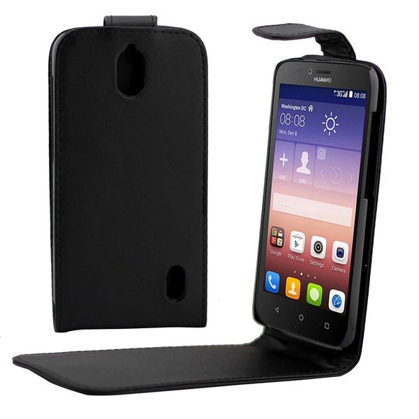 

nappa texture vertical flip magnetic snap leather case for huawei ascend y625