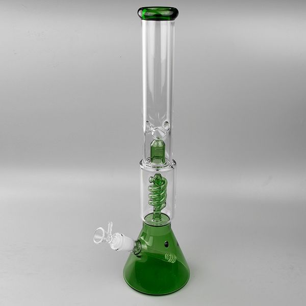 Preço de fábrica Pré-prémio Premium Espiral Perc Beaker Beake Bongo Bongo Vidro Tubulação de Água Bongo Tubulação de Água 15.8 polegadas Alta ES-GB-024