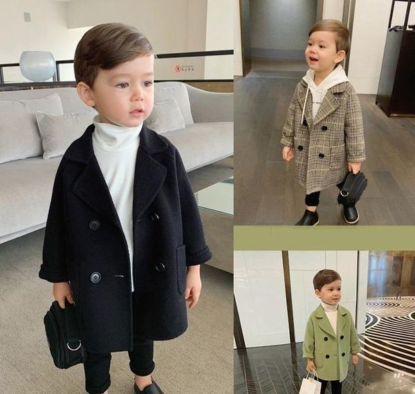 

детские шерстяные пальто пружины и осенью новых детей носят красивый мальчик куртка среднего и длинного пальто jllned bdetrade, Blue;gray