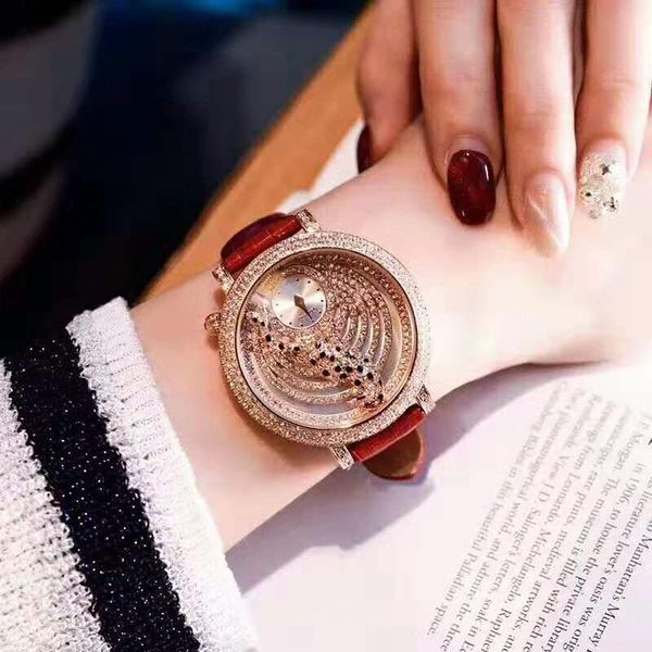 

top Advanced balloon brand fashion watch panthere tank Leopard series diamond black paint leopard jewelry ladies watch size 38mmbf09#