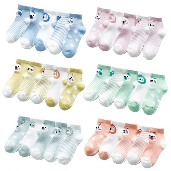 

5pairs/lot toddler baby boy socks summer mesh thin baby socks for girls cotton newborn infant baby girl socks stuff y201009, Pink;yellow