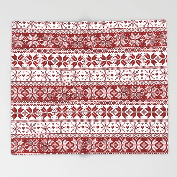 

red winter fair isle pattern blanket 3d flannel blanket for bed fleece throw funny plush bedspreads wholesale