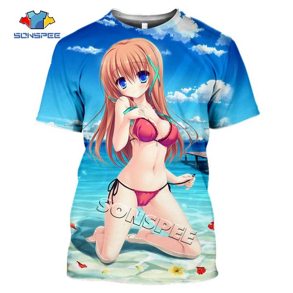 

anime girl men summer homme pullover 3d print shirts aesthetic anime comics men clothing